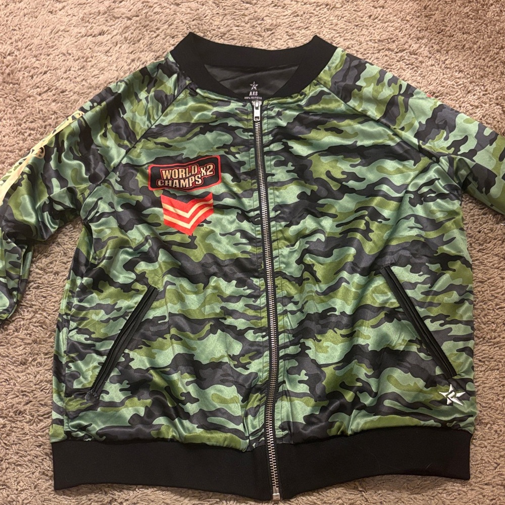 Top Gun Revelation Green Camouflage Bomber Warmup Jacket
